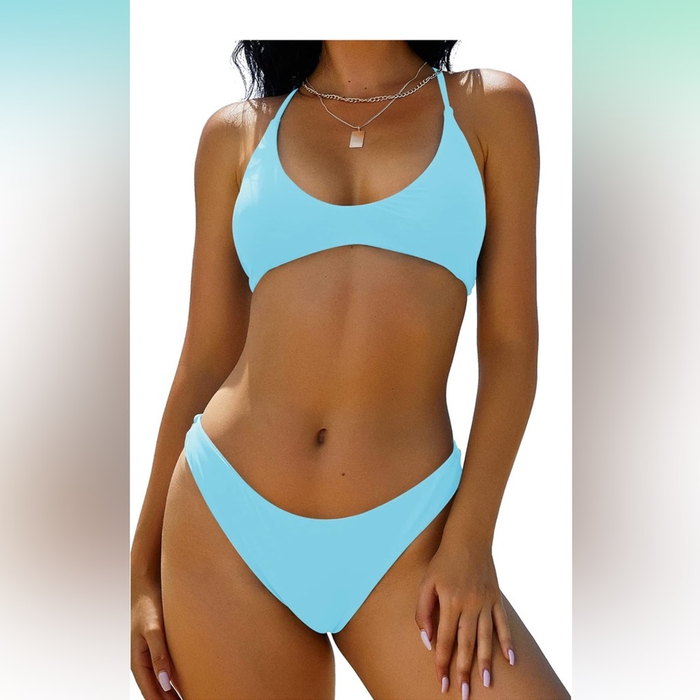Zaful Sky Blue Bikini Set